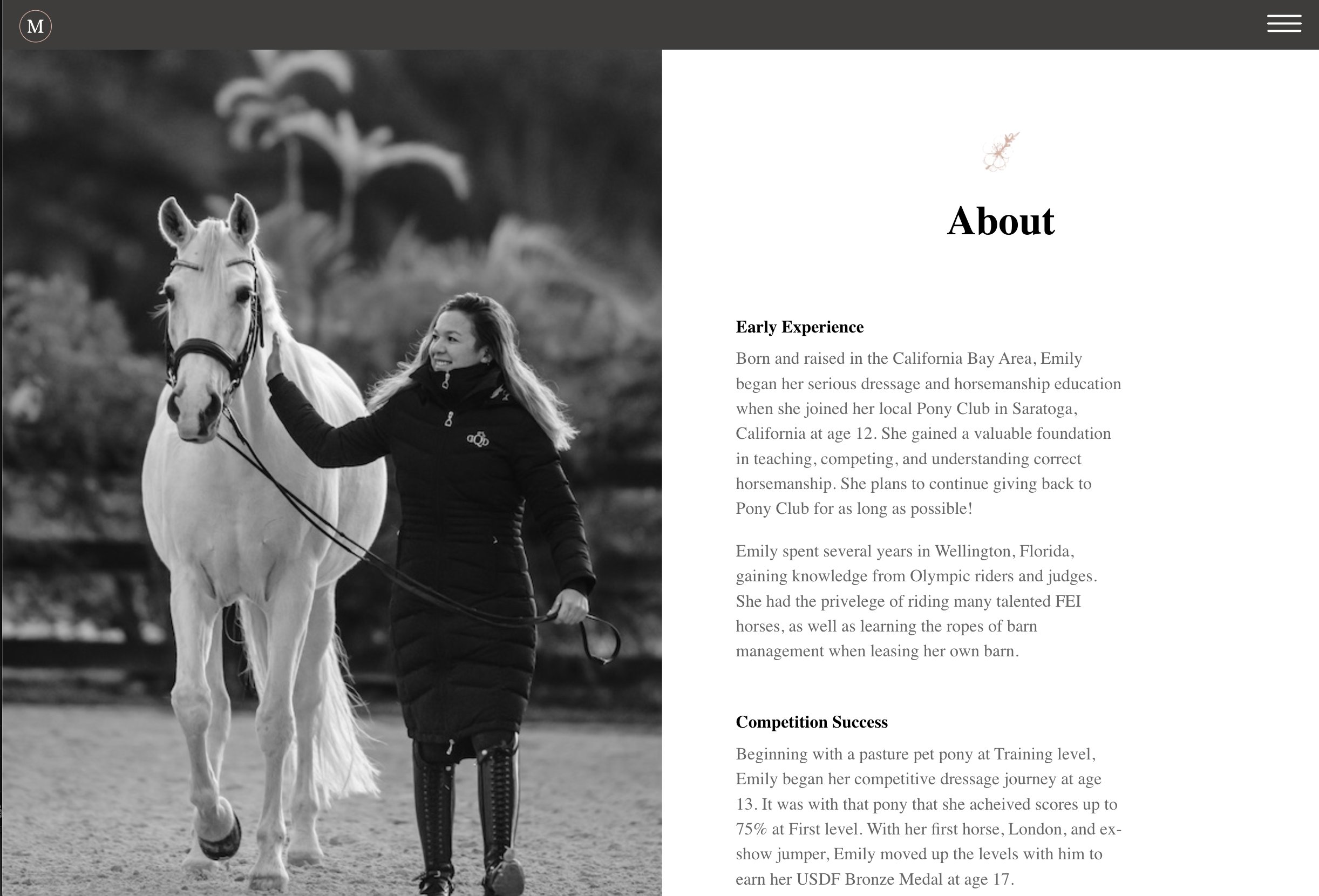 Actual About page design