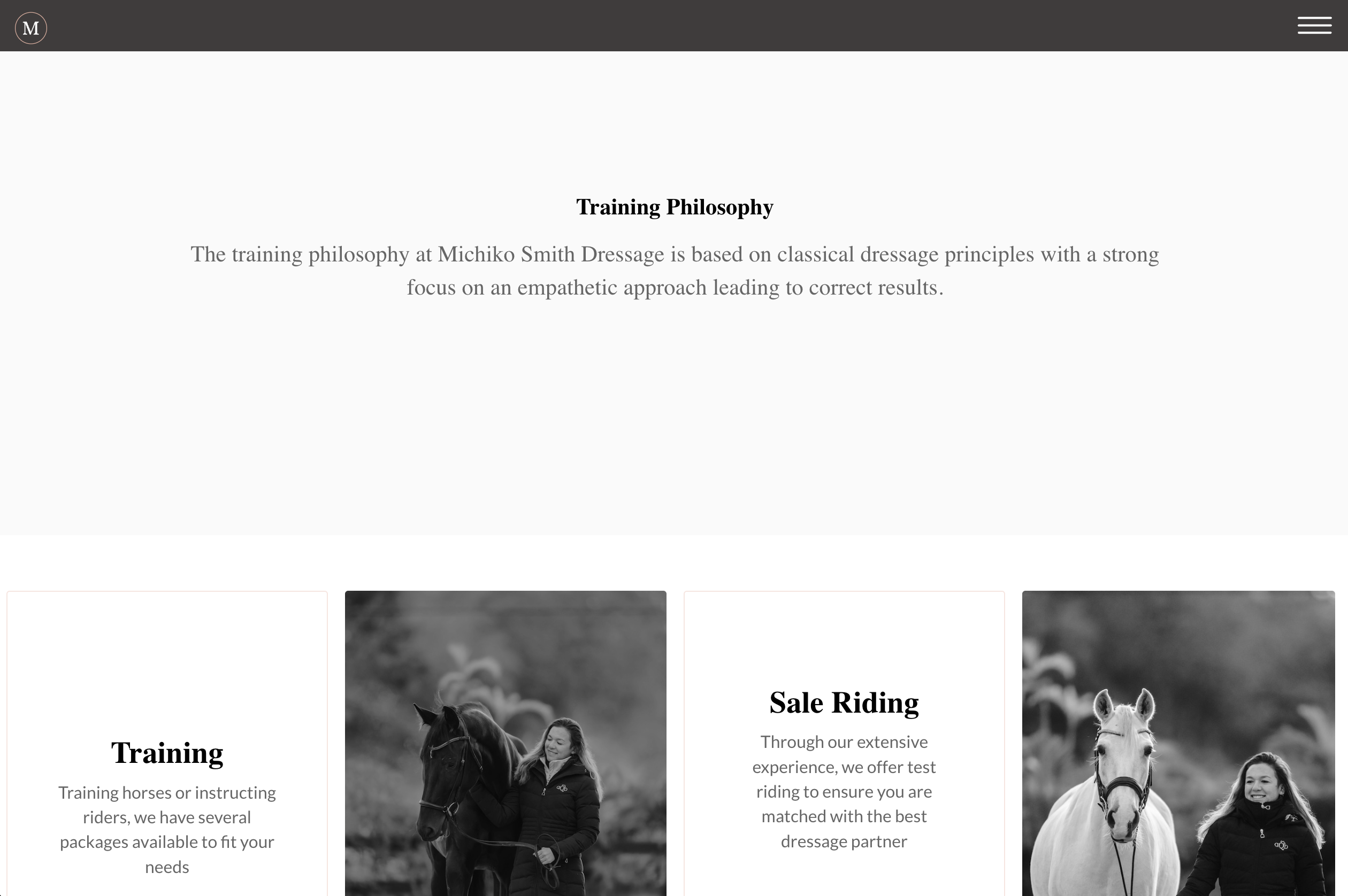 Michiko Smith Dressage services case study design